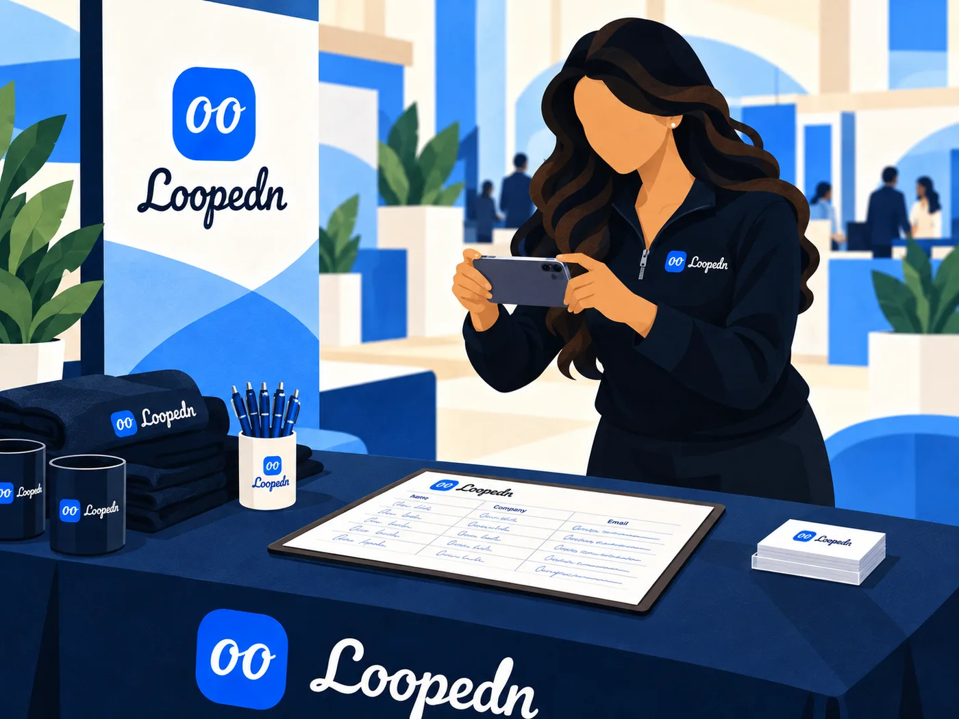 Sales rep photographing a filled-in sign-up sheet with their phone