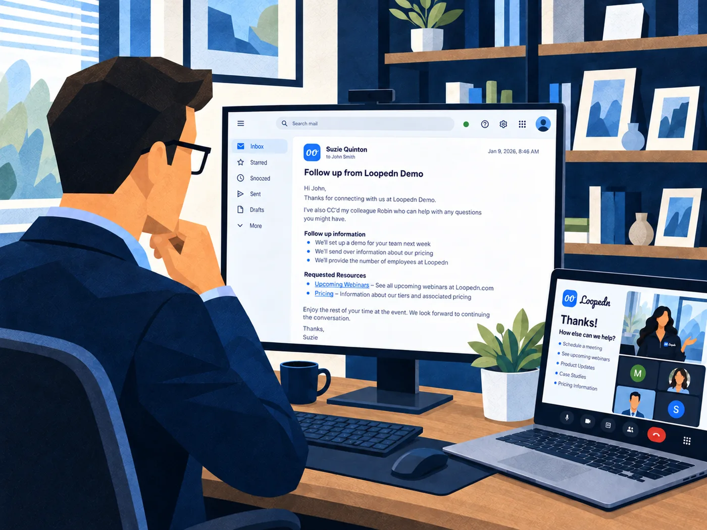 Remote attendee surprised to receive a personalized follow-up email while the webinar is still live